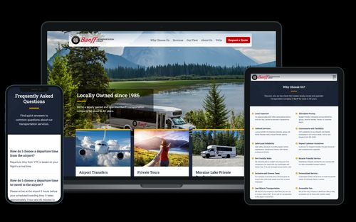 Banff Transportation Group responsive web design screenshots