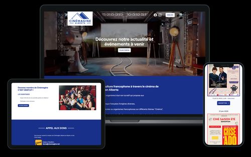 Cinemagine Alberta responsive web design screenshots