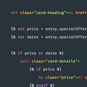 Screenshot of website template language code